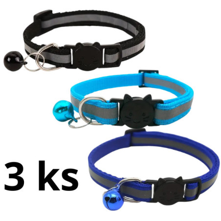 Sada rozlišovacích obojků štěně/kotě 3ks reflex modrá