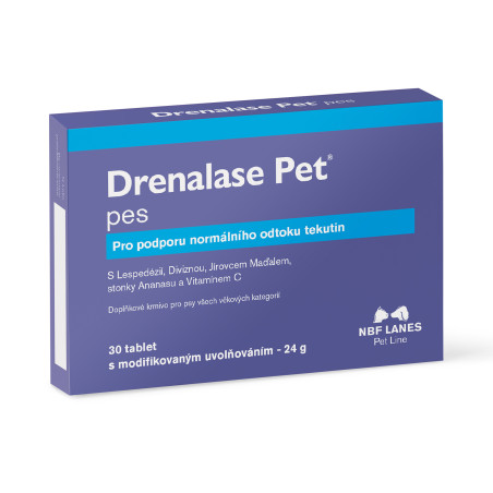 Drenalase Pet Pes 30 tbl – kontrola otoku a zánětu