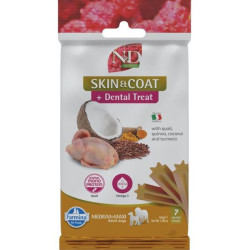 N&D QUINOA Dog Dental Snack Skin & Coat Quail M & L 100g