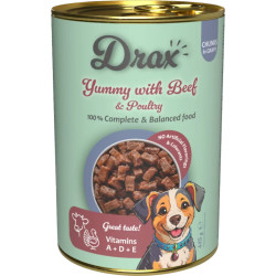 Konzerva Drax Adult s hovězím a drůbežím 415g