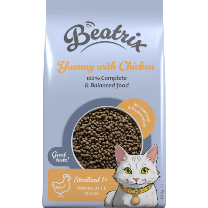 Krmivo Beatrix Sterilized s kuřecím 10kg