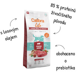 Calibra Dog Life Junior Small&Medium Fresh Beef 12kg