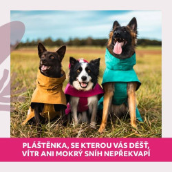 Obleček Hurtta Monsoon coat II ECO rubínový 70
