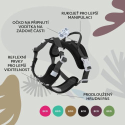 Postroj Hurtta Weekend Warrior II ECO černý 65-80