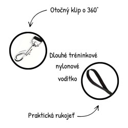 Stopovací vodítko pro psa 9m/2,5cm černé