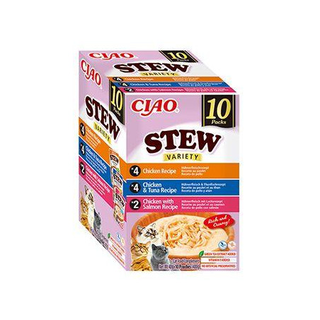 Churu Cat BOX Stew Chick.&Chick.Tuna&Chick.Salm.10x40g