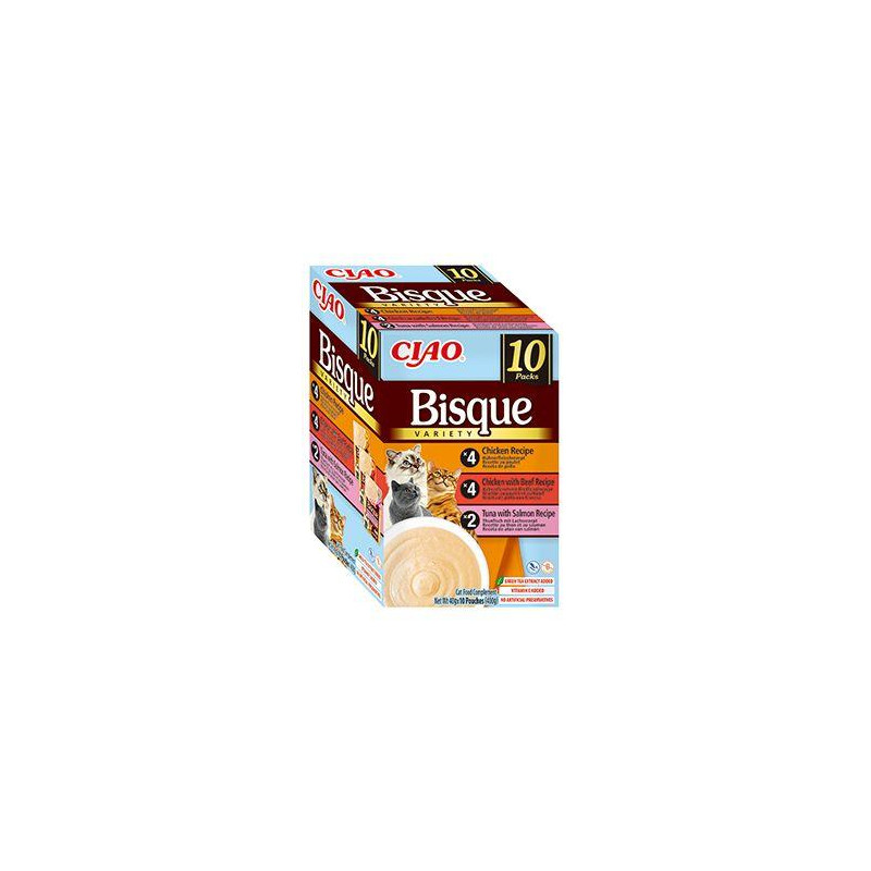 Churu Cat BOX Bisque Chick.&Chick.Beef&Tun.Salm.10x40g