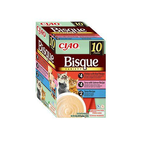 Churu Cat BOX Bisque Chick.Beef&Tun.Salmon&Tuna 10x40g
