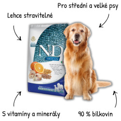 N&D OCEAN DOG LG Adult M/L Codfish & Orange 12kg