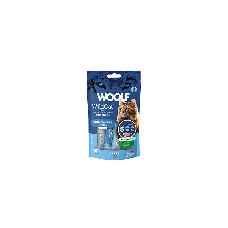 WOOLF WildCat Cream Functional Cod&Chicken 5x14g
