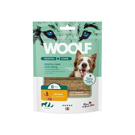 WOOLF Dental Care Bar with Chicken&Cranberry 108g/6ks