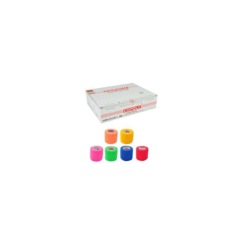 Obinadlo elast. CoPoly 2,5cm x 4,5m MIX NEON 24ks