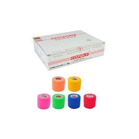 Obinadlo elast. CoPoly 2,5cm x 4,5m MIX NEON 24ks