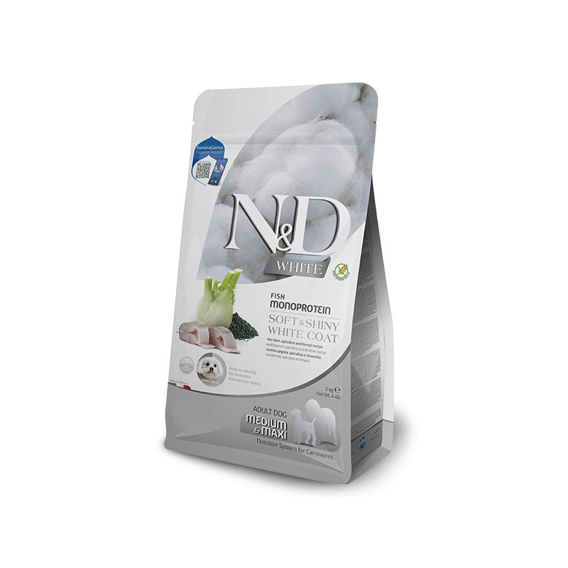 N&D WHITE Dog Adult M&L Sea Bass 2kg