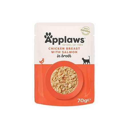 Applaws Cat kapsa Adult Broth kuřecí prsa s lososem70g