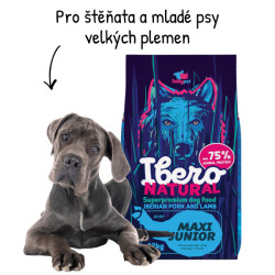 Ibero NATURAL dog Maxi Junior Pork&Lamb 12kg