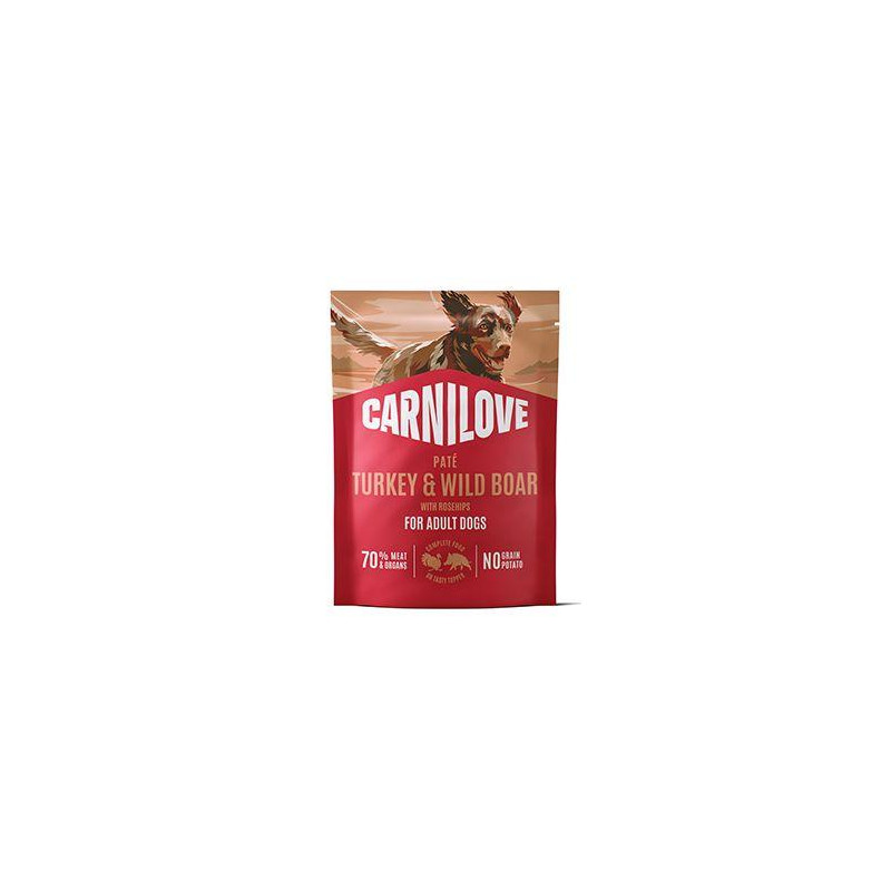 Carnilove Dog Pouch Paté Turkey&Wildboar+Ros.300g