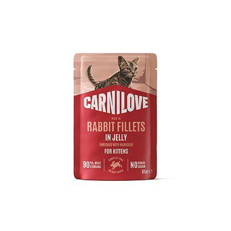 Carnilove Cat Pouch Jelly Rabbit+Marigold Kittens 85g