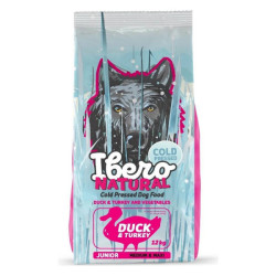 Ibero NATURAL dog Junior M/L COLD PRESSED duck 12kg