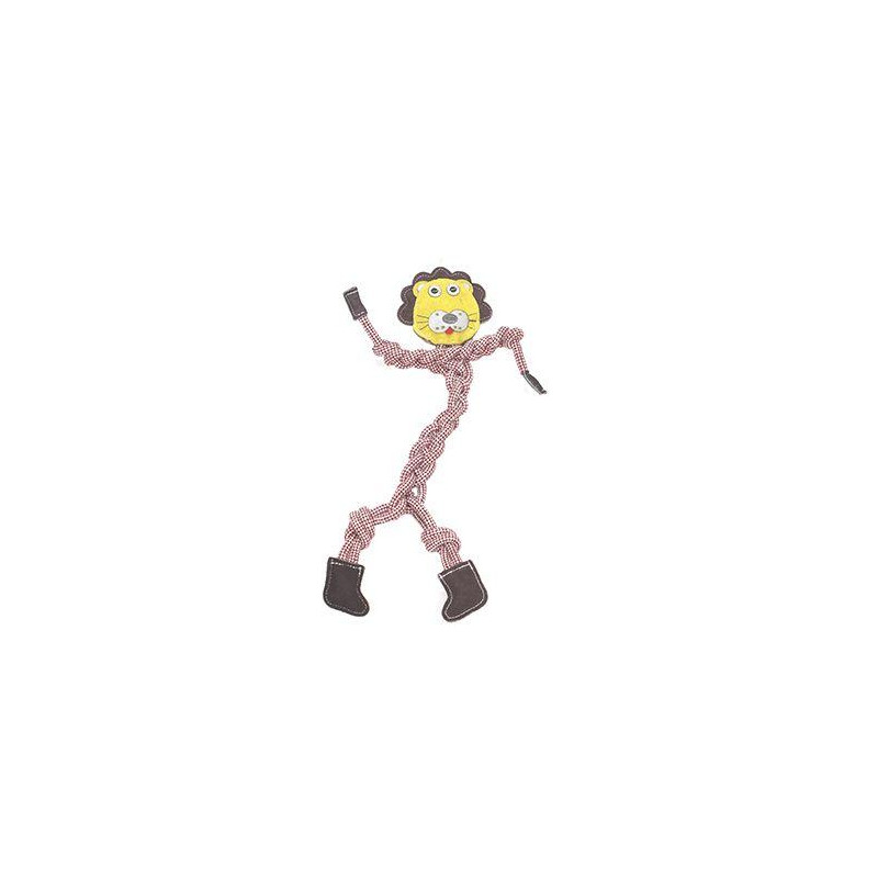 Hračka pes animALL Lev kůže+lano Mr.Roper 47cm