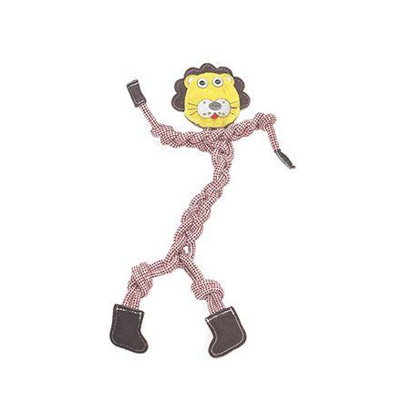 Hračka pes animALL Lev kůže+lano Mr.Roper 47cm