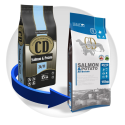 Delikan CD Salmon and potato Dog 15 kg – granuly s lososom