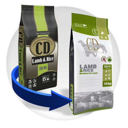 Delikan CD Lamb and Rice Dog 15 kg – jahňacie granuly pre psov