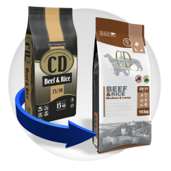 Delikan Dog CD Beef and Rice 15 kg – granuly s hovädzím a ryžou