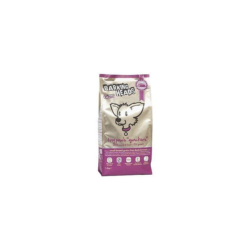 BARKING HEADS Tiny Paws Quackers GRAIN FREE 1.5kg
