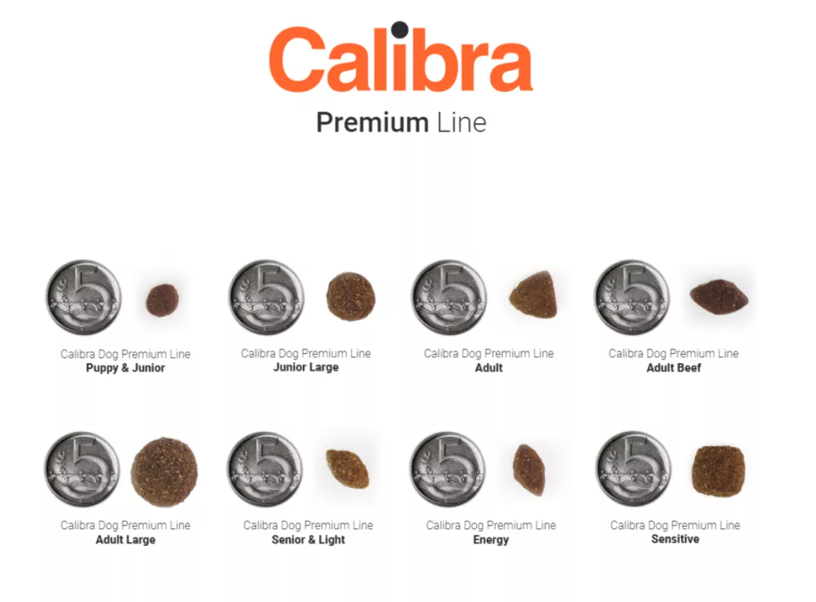 veľkosť granúl Calibra Premium Line pre psov