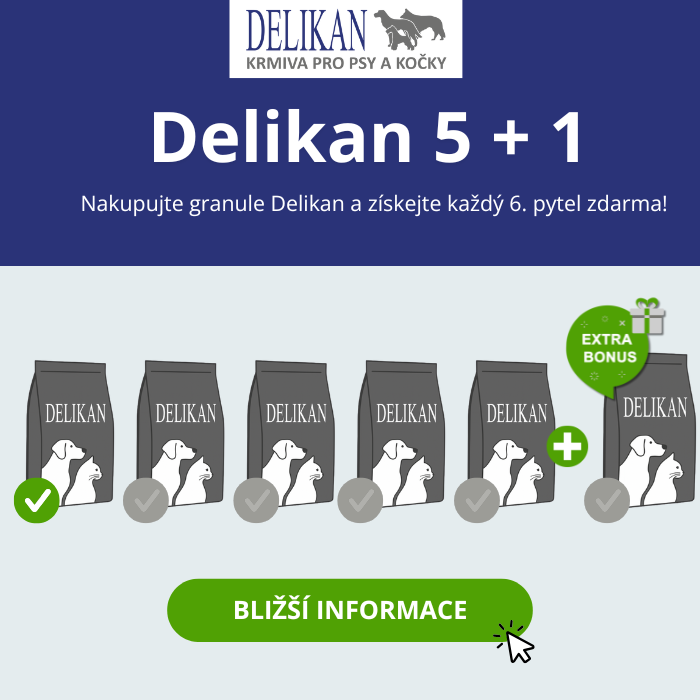 Vernostný program Delikan 5+1 zadarmo na granuly pre psov